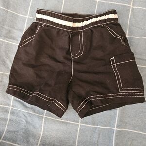 3/$6 Okie Dokie Black and White Baby Shorts Elastic Waistband Size 3 Months